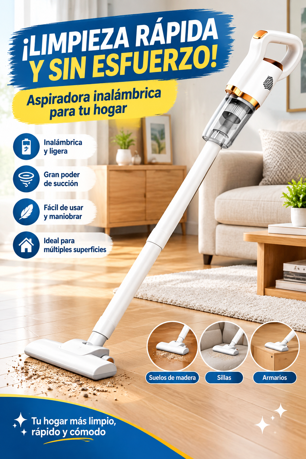 Aspiradora Para Cama y alfonbra Multifuncional JB_168