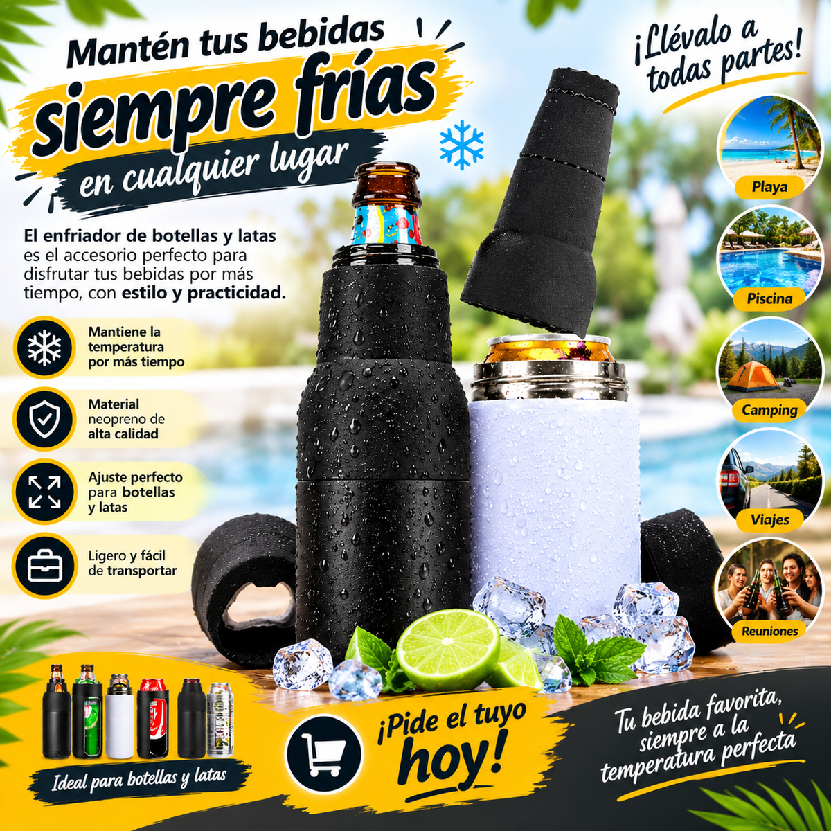 enfriador de Botellas Y Latas Con  Destapador (llevatelo)